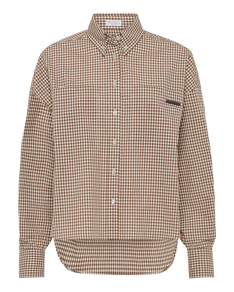 Brunello Cucinelli Kariertes Hemd - Braun Braun