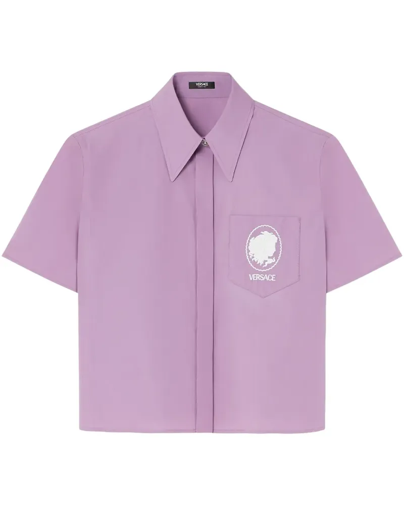 Versace Cameo Hemd mit Logo-Stickerei - Violett Violett