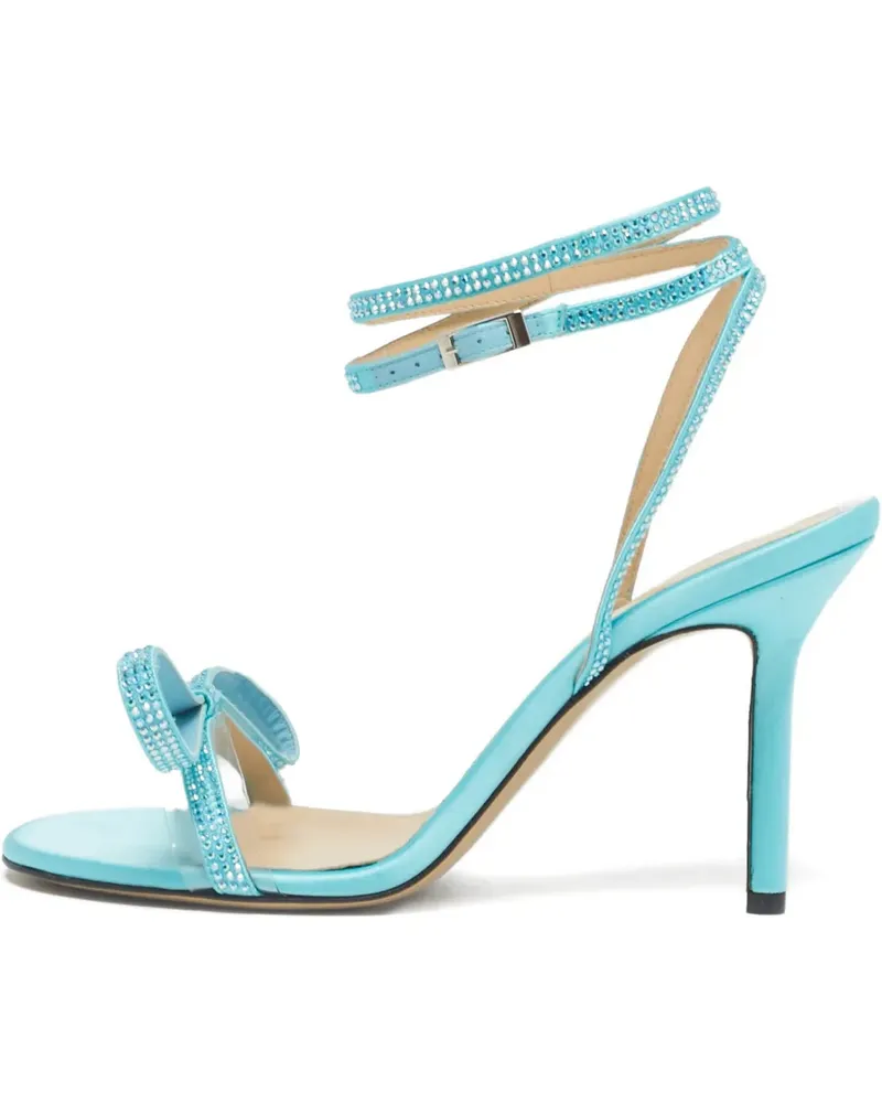 Mach & Mach bow crystal sandals - Blau Blau
