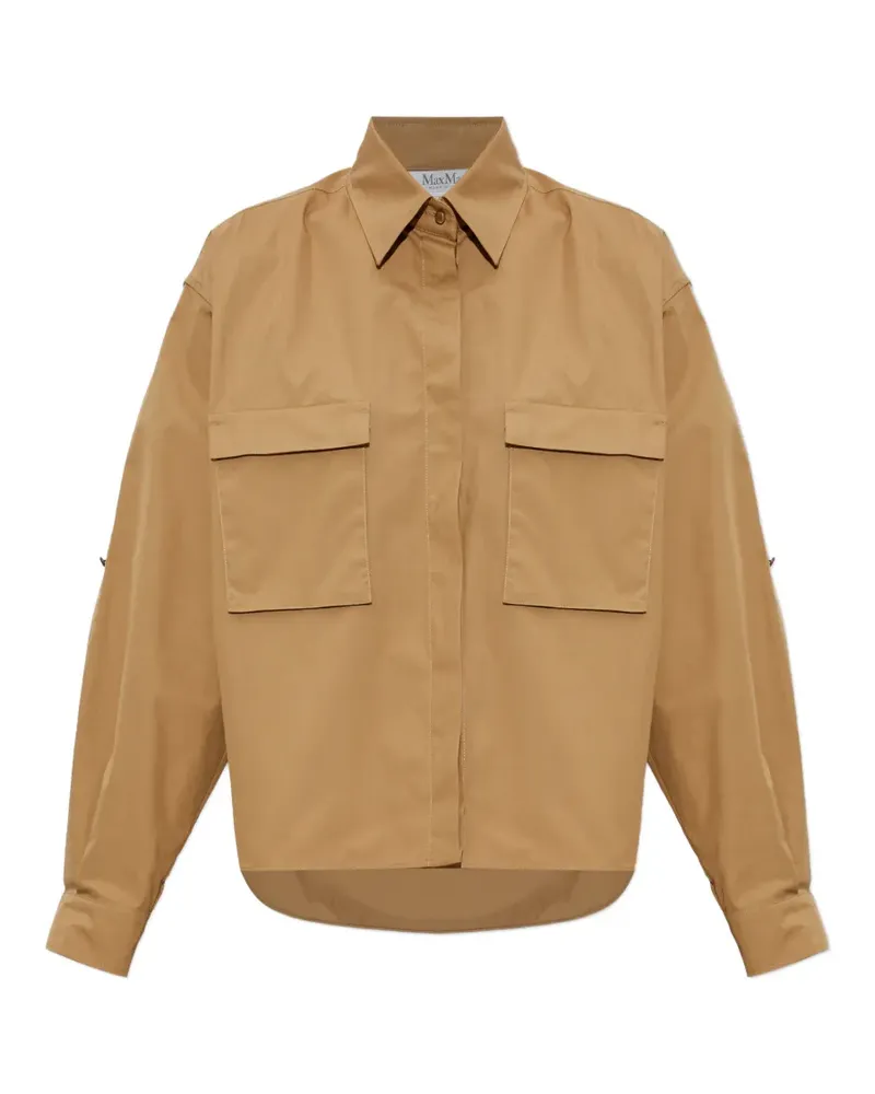Max Mara flap-pocket cotton shirt - Nude Nude