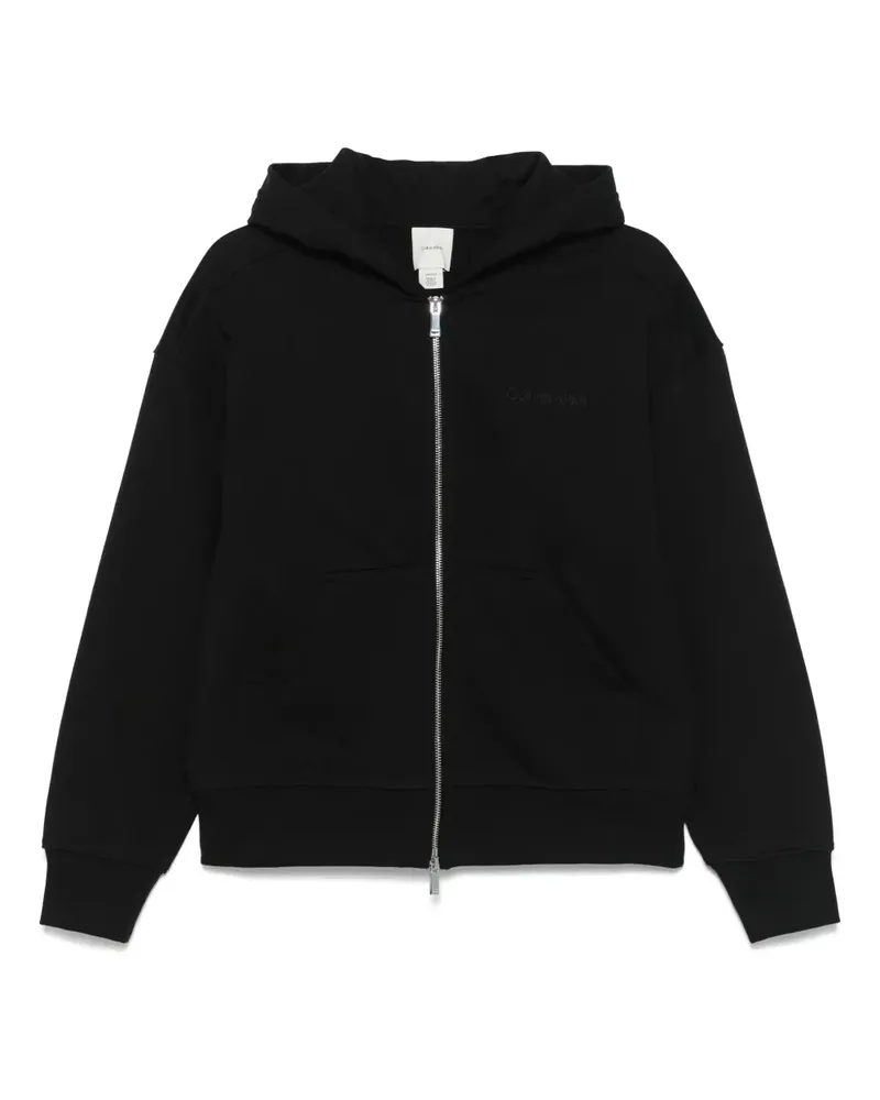 Calvin Klein Kapuzenjacke mit Logo-Stickerei - Schwarz Schwarz