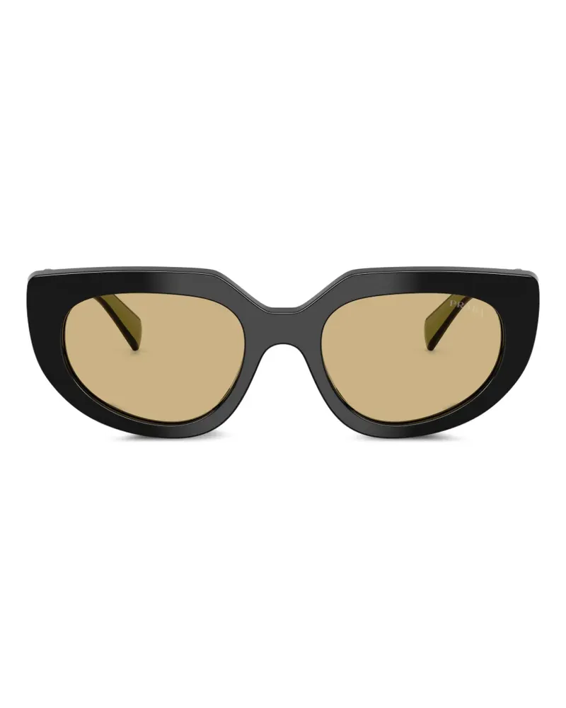 Prada Sonnenbrille mit ovalem Gestell - Schwarz Schwarz