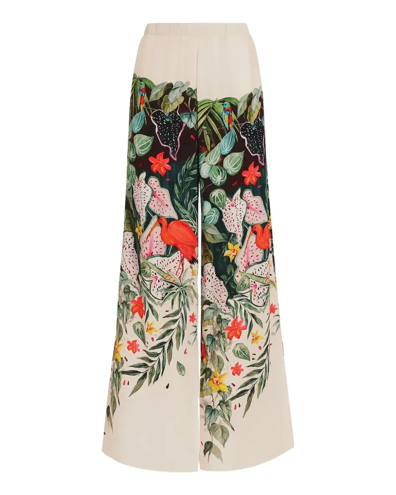 Amir Slama Palazzohose mit tropischem Print - Nude Nude