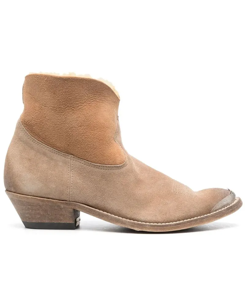 Golden Goose Stiefeletten mit Shearling-Futter - Nude Nude