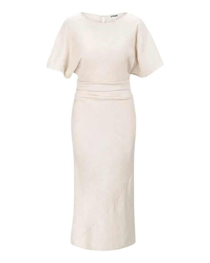 STAUD Amelie Kleid mit geraffter Taille - Nude Nude