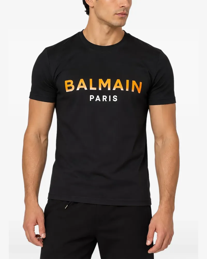 Balmain logo-print T-shirt - Schwarz Schwarz