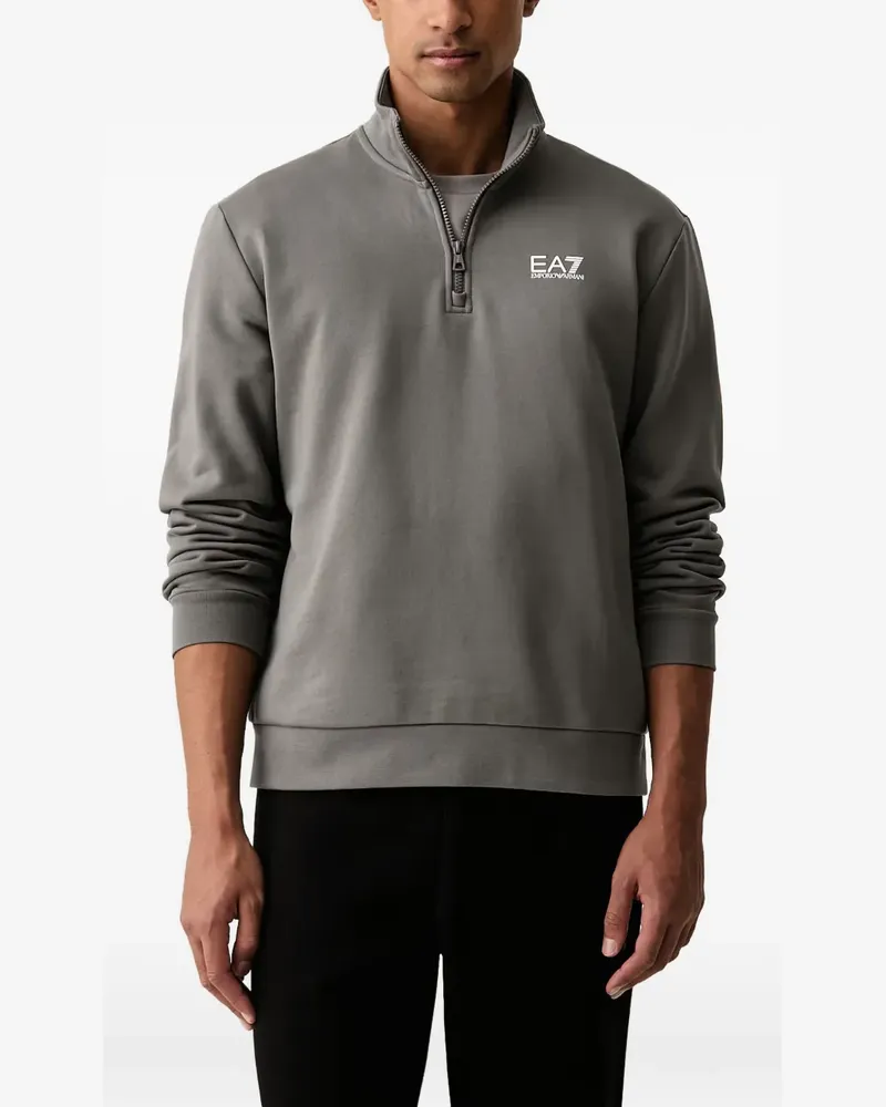 EA7 Sweatshirt mit Logo-Print - Grau Grau