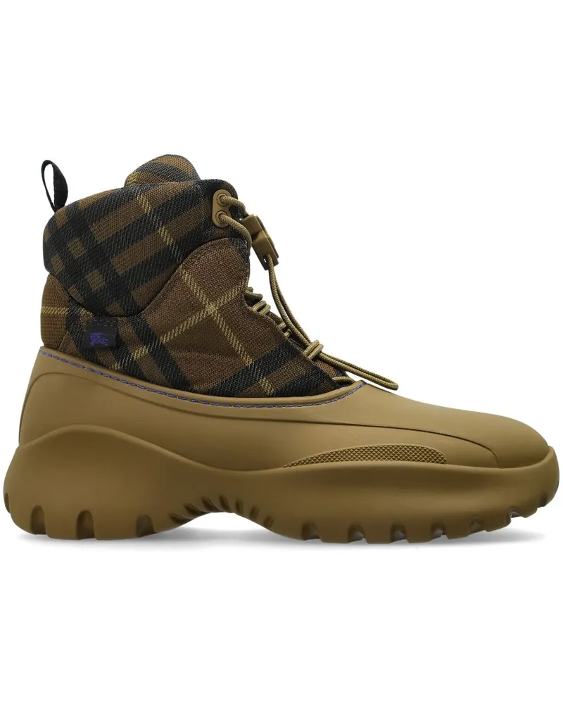 Burberry Karierte Stiefel - Grün Grün