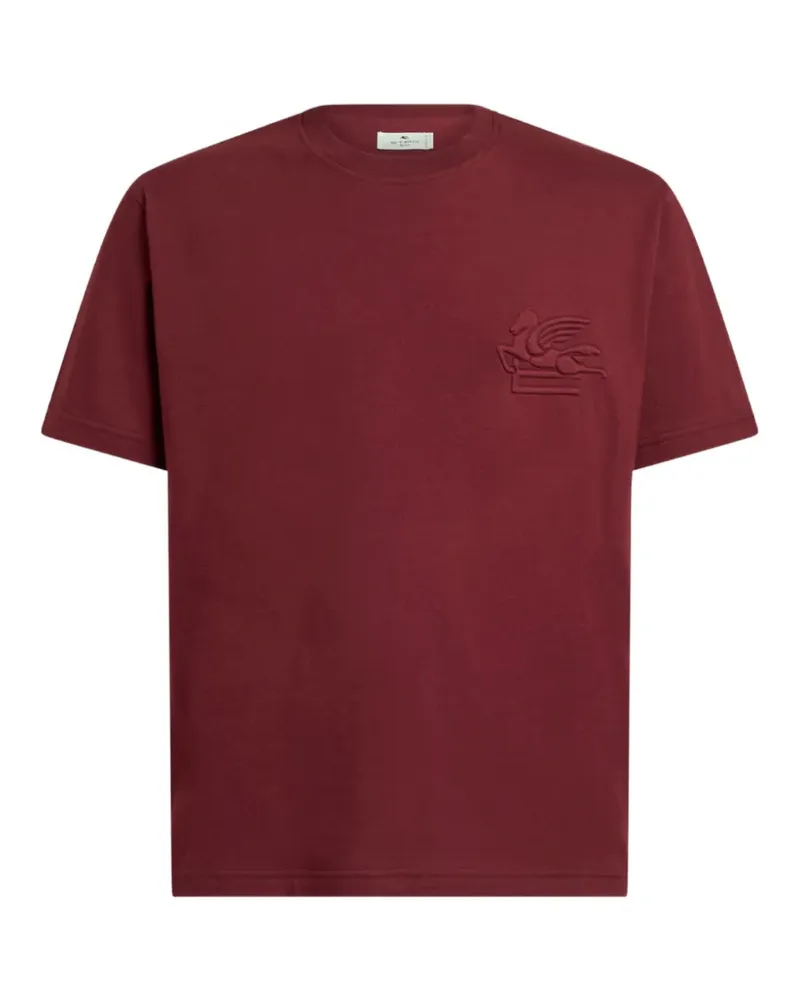 Etro cotton jersey T-shirt with raised Pegaso logo - Rot Rot