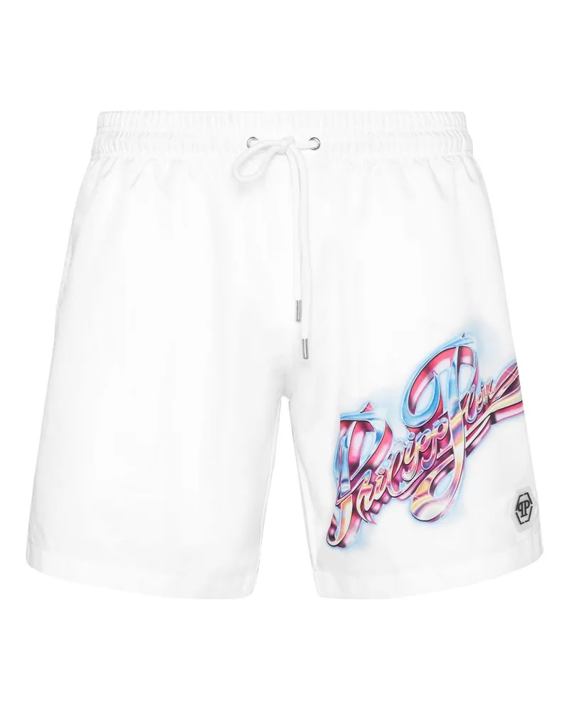 Philipp Plein Badeshorts mit Print - Weiß Weiß