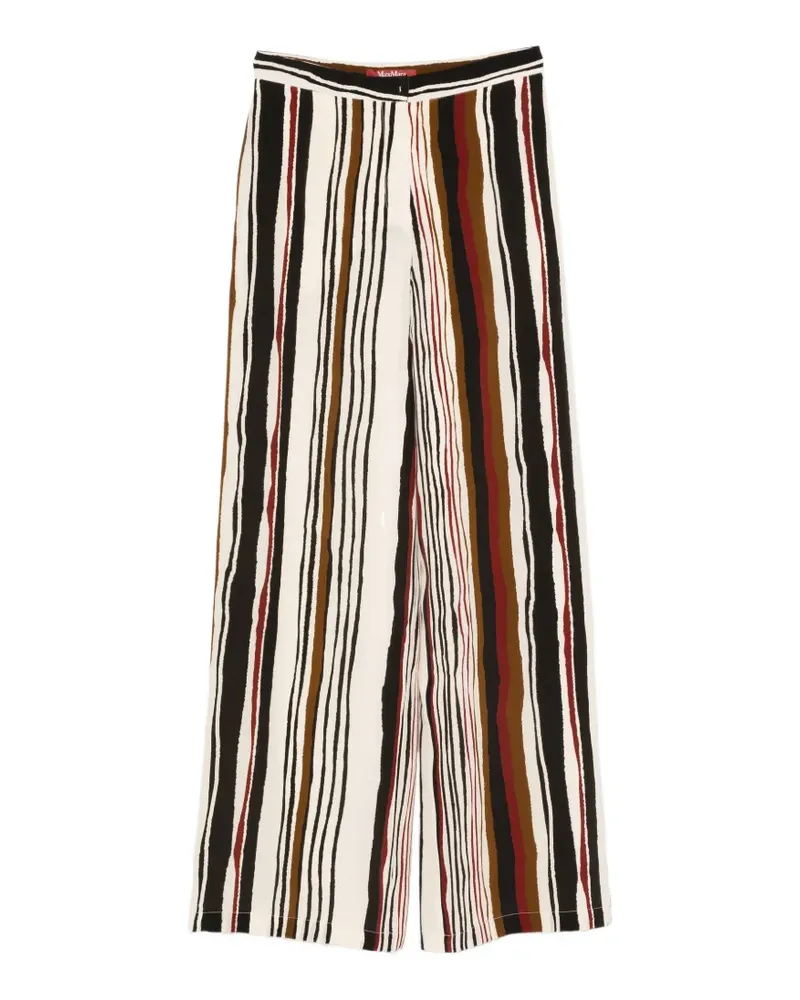 Max Mara Gestreifte Hose - Weiß Weiß