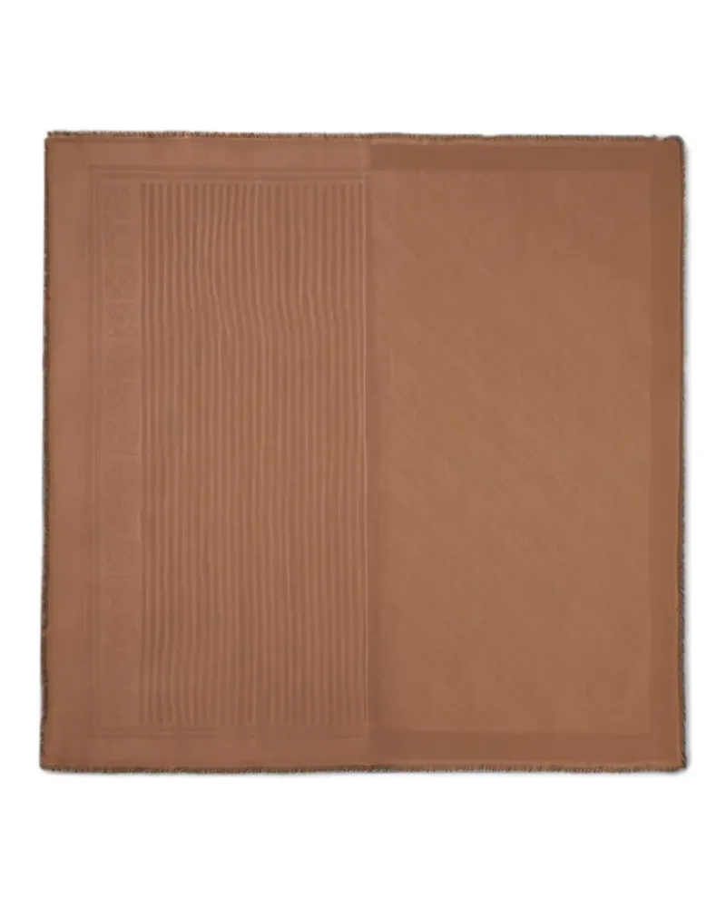 Loewe Anagram-pattern frayed scarf - Braun Braun