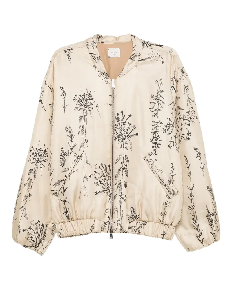 ALYSI Bomberjacke mit Blumenprint - Nude Nude