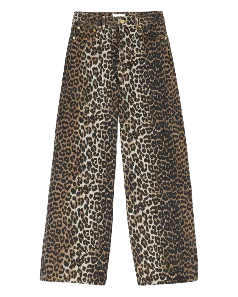 Ganni Jeans mit Leoparden-Print - Braun Braun