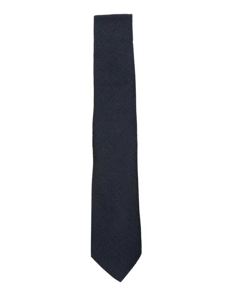 Canali Wollkrawatte mit Rautenmuster - Blau Blau