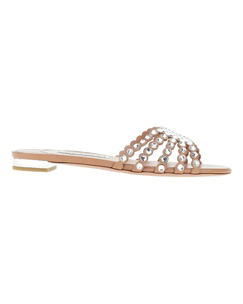 Aquazzura Tequila crystal-embellished sandals - Nude Nude