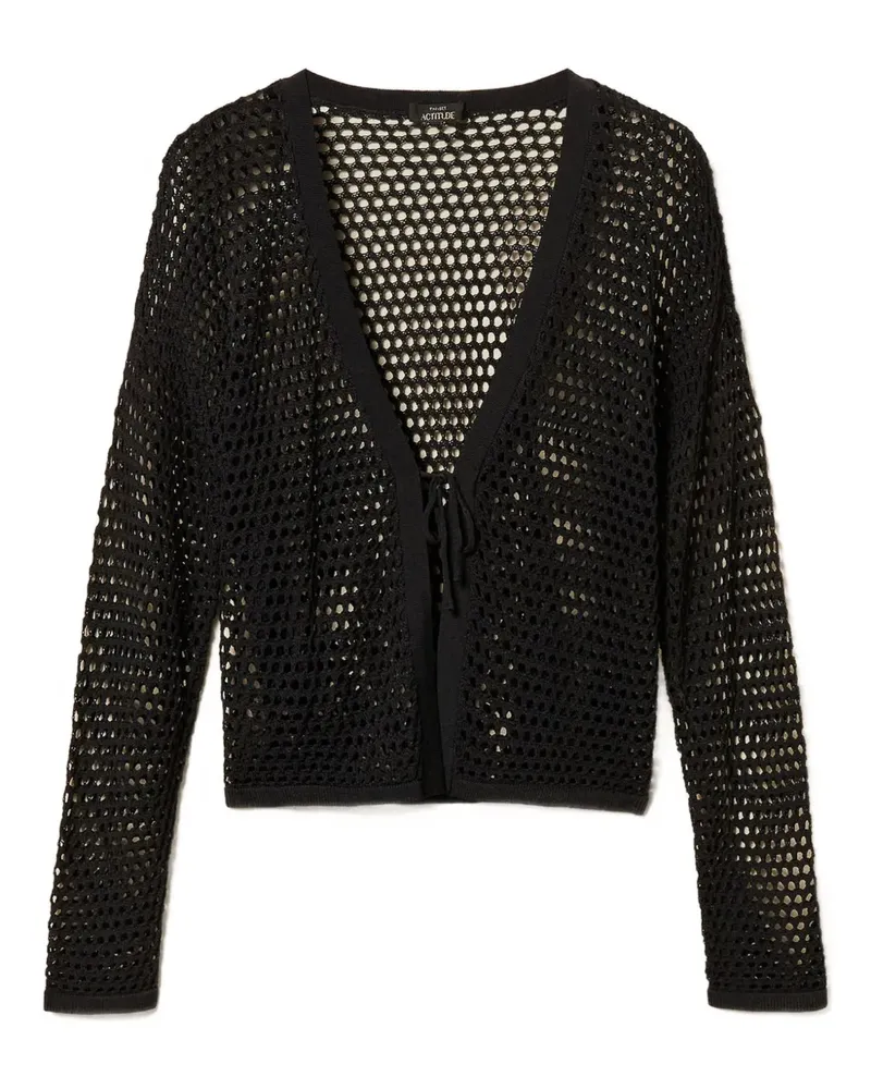 Twin-Set cut-out detail long-sleeve cardigan - Schwarz Schwarz