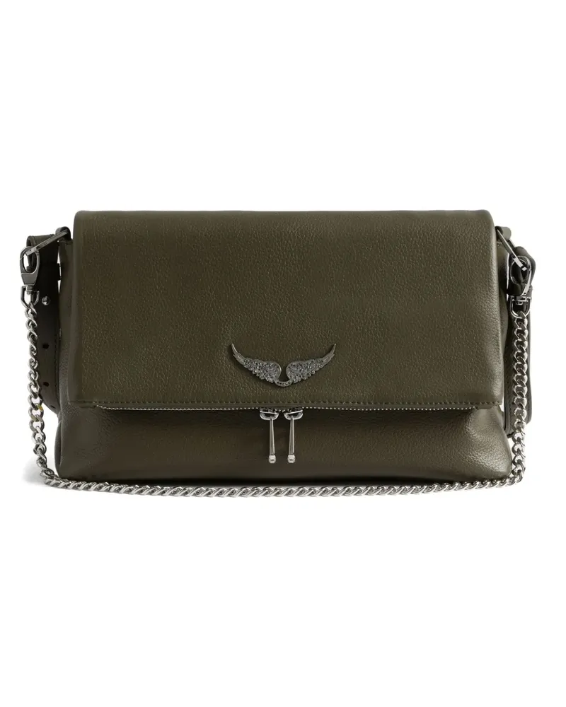Zadig & Voltaire Rocky Wings Schultertasche mit Kettenriemen - Grün Grün