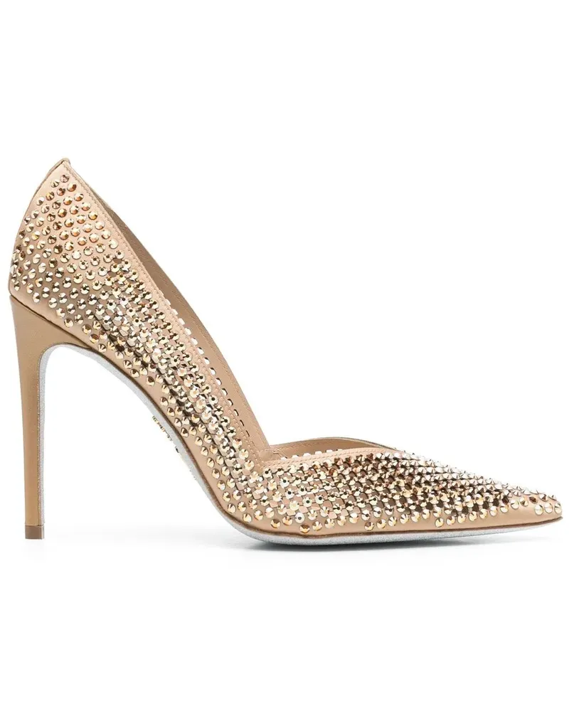 René Caovilla Spitze Pumps mit Swarovski-Kristallen - Nude Nude