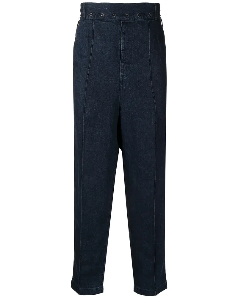 Rito Structure Cropped-Jeans aus Leinen - Blau Blau