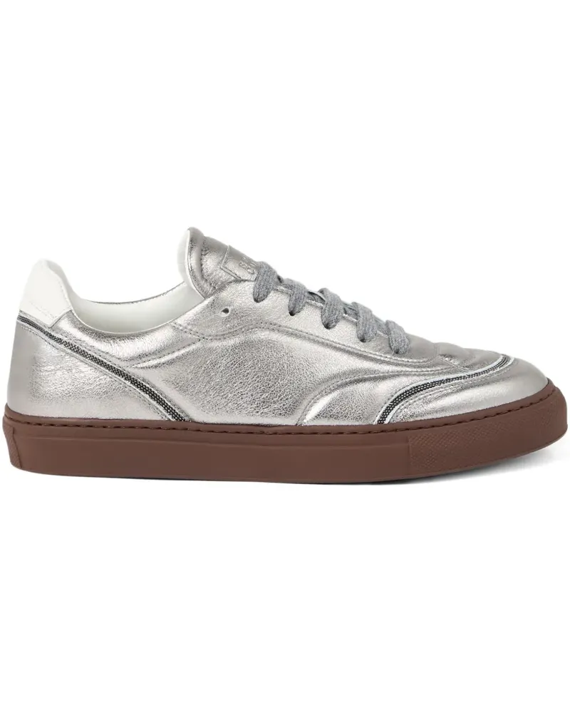 Brunello Cucinelli Sneakers mit Lamé-Effekt - Silber Silber