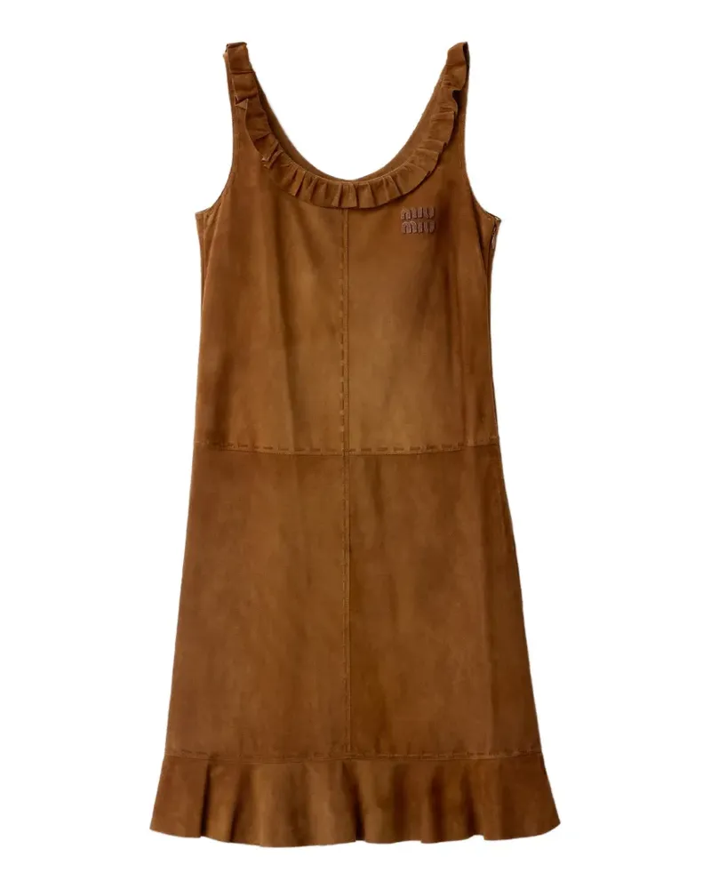 Miu Miu waxed suede dress - Braun Braun