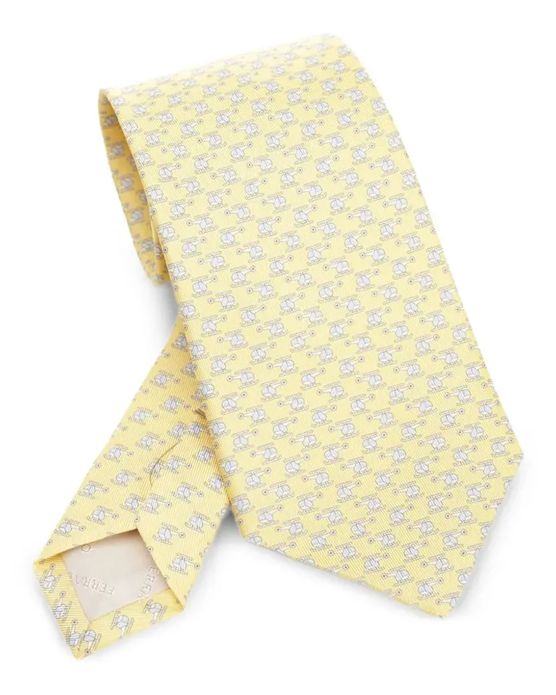 Ferragamo printed tie - Gelb Gelb