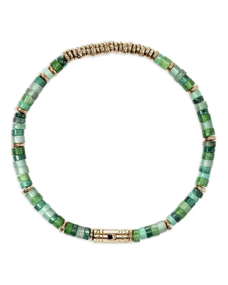 John Hardy 14kt Heishi Gelbgoldarmband mit Malachit - Grün Grün