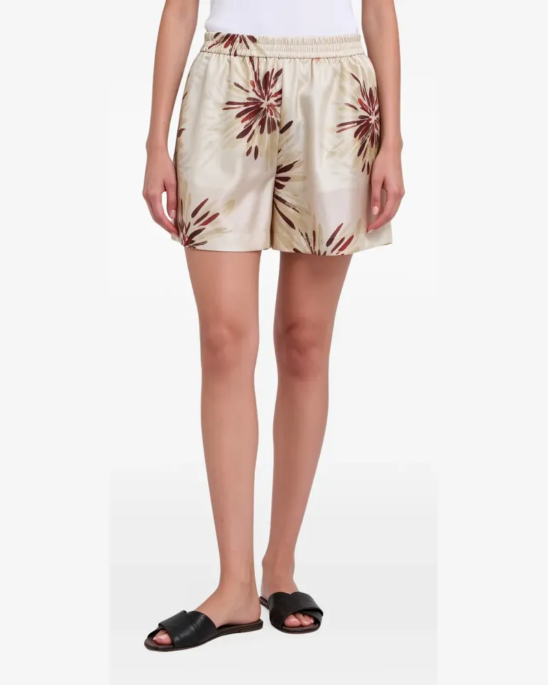 Brunello Cucinelli Shorts mit Blumenprint - Nude Nude