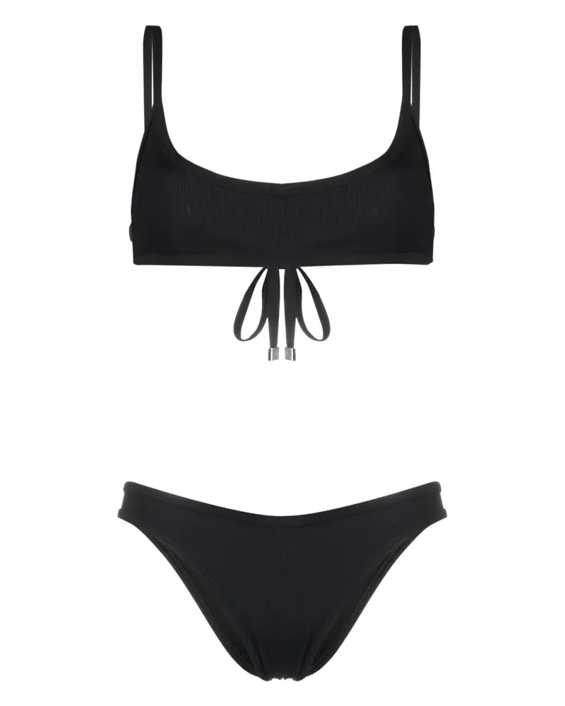 ATTICO Gerippter Bikini - Schwarz Schwarz