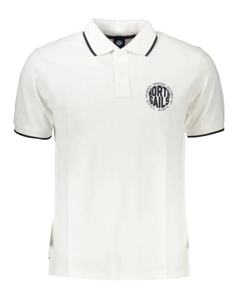 North Sails logo-print tipped polo shirt - Weiß Weiß