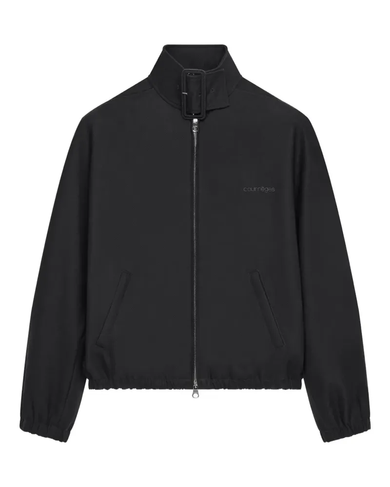 Courrèges Reißverschluss-Bomberjacke mit Schnallenkragen - Schwarz Schwarz