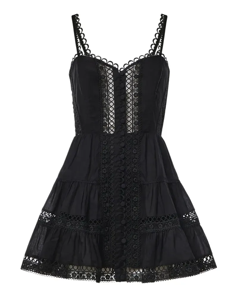 Charo Ruiz Lenora broderie-anglaise tiered mini dress - Schwarz Schwarz