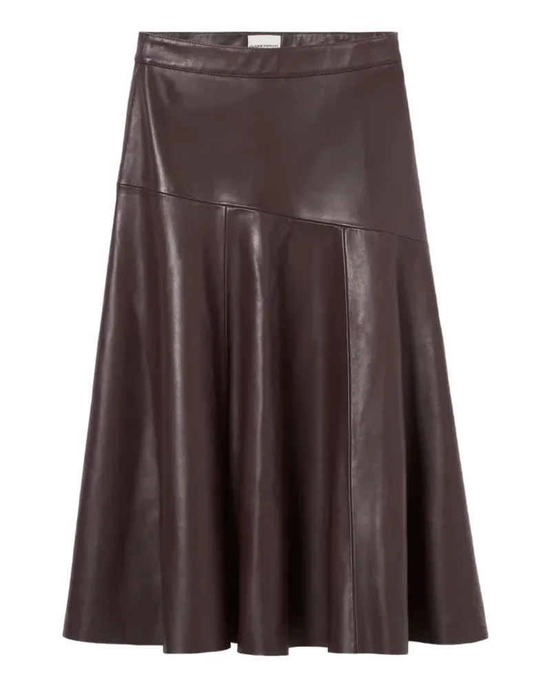 Claudie Pierlot Midirock aus Leder - Rot Rot