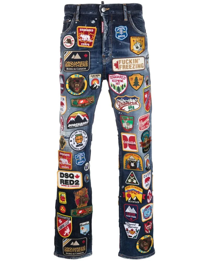 Dsquared2 Jeans mit Patches - Blau Blau