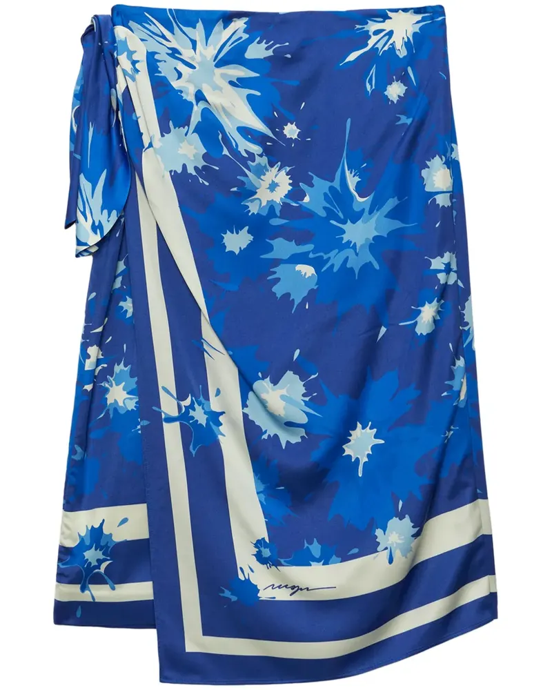 MSGM Midirock mit Print - Blau Blau