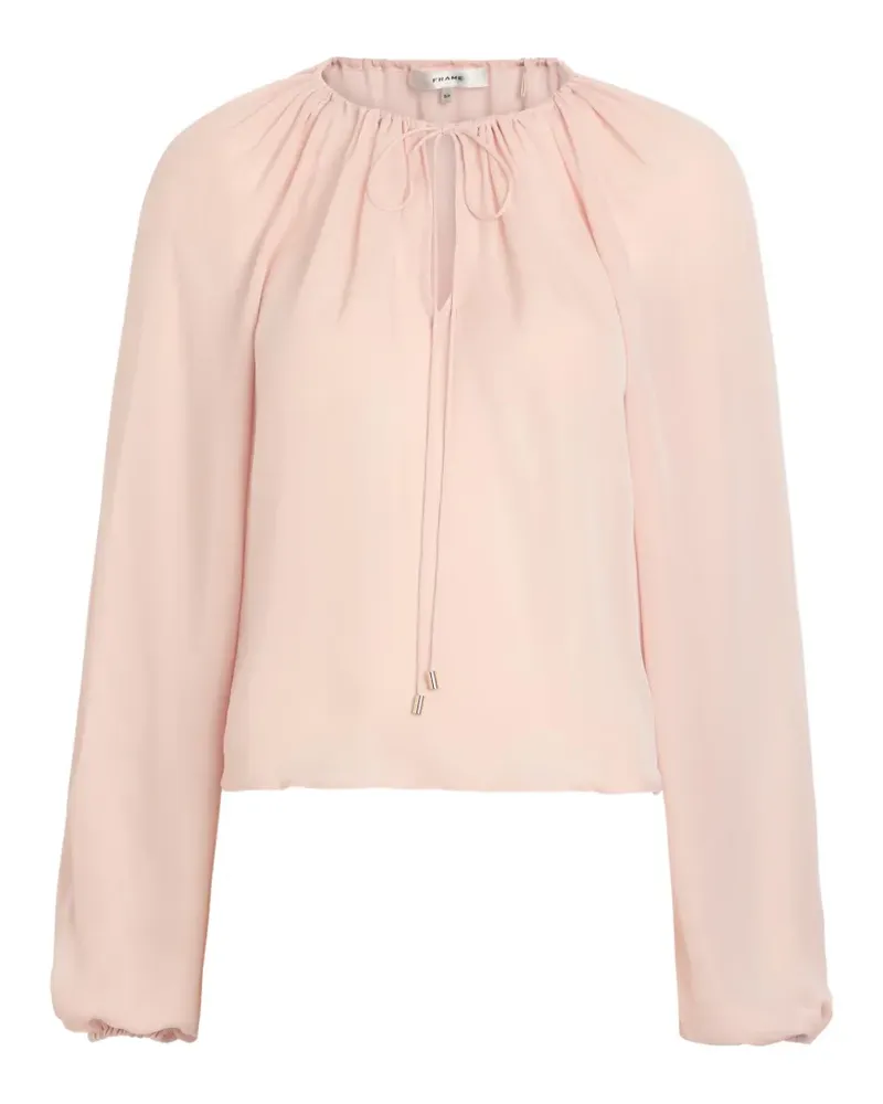Frame Denim Balloon Seidenbluse mit Schleifenverschluss - Rosa Rosa
