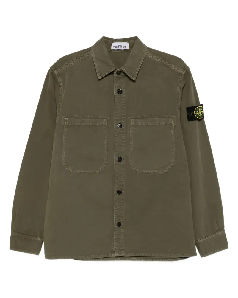 Stone Island Hemd mit Kompass-Patch - Grün Grün