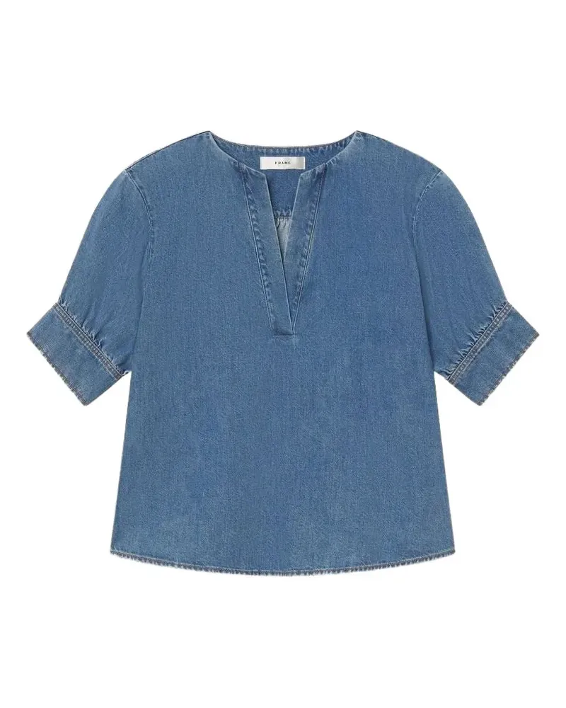 Frame Denim V-neck popover top - Blau Blau