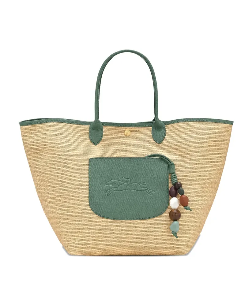 Longchamp Gewebte Le Pilage Tote Bag aus Stroh - OREGANO Oregano