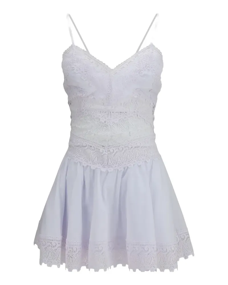 Charo Ruiz Aveline Kleid mit Spitzeneinsätzen - Weiß Weiß