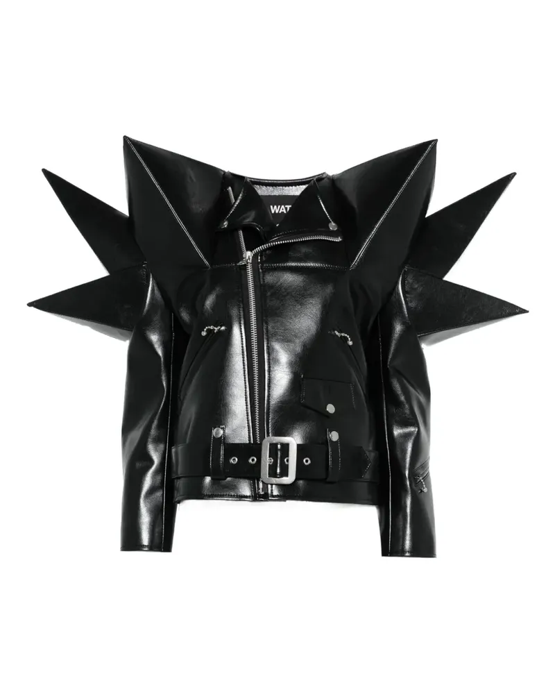 Junya Watanabe Bikerjacke aus Leder mit spitzen Nieten - Schwarz Schwarz