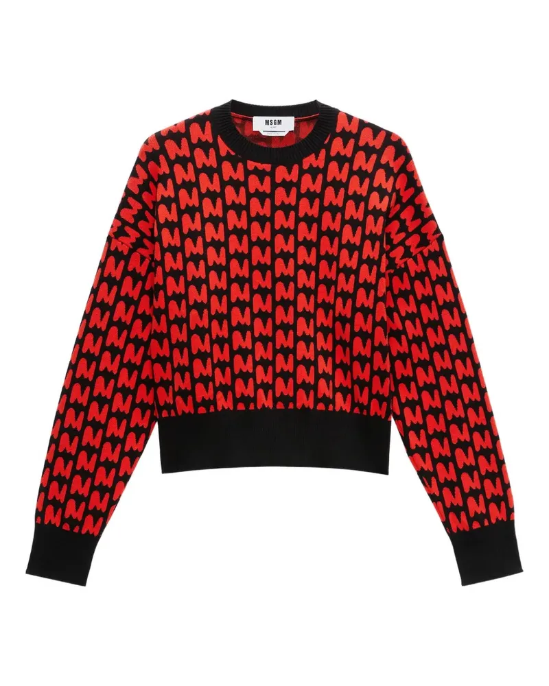 MSGM Hemd mit Monogramm-Logo - Rot Rot