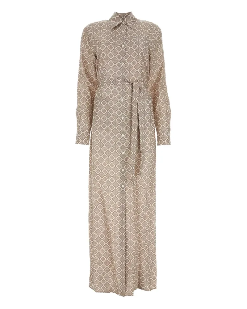 Prada Hemdkleid mit geometrischem Print - Nude Nude