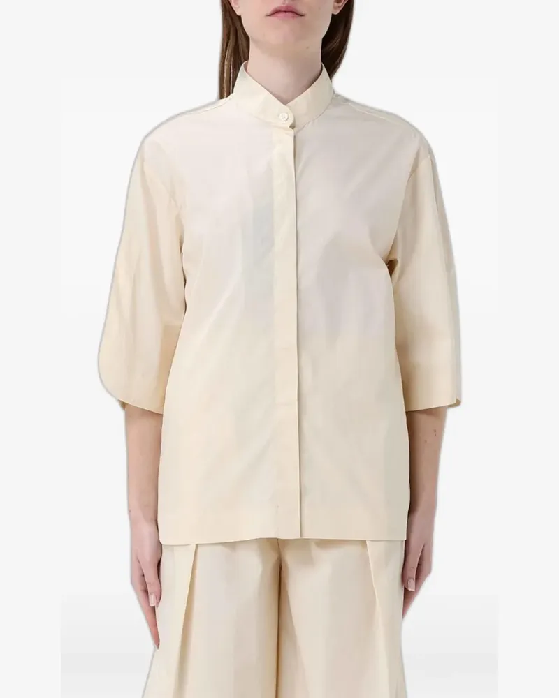 Colmar mandarin-collar short-sleeve shirt - Nude Nude