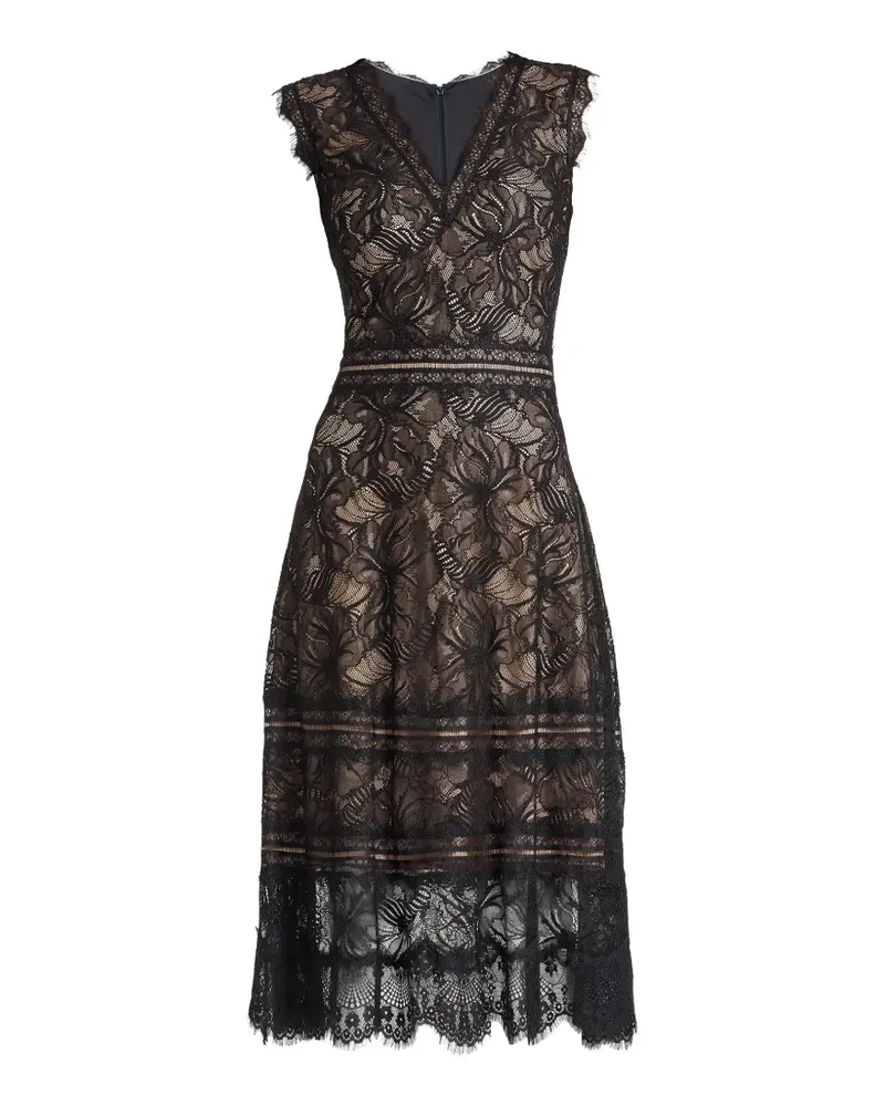 Tadashi Shoji lace V-neck dress - Schwarz Schwarz
