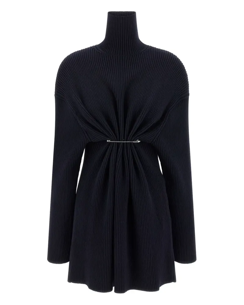 Balenciaga ribbed high-neck dress - Blau Blau
