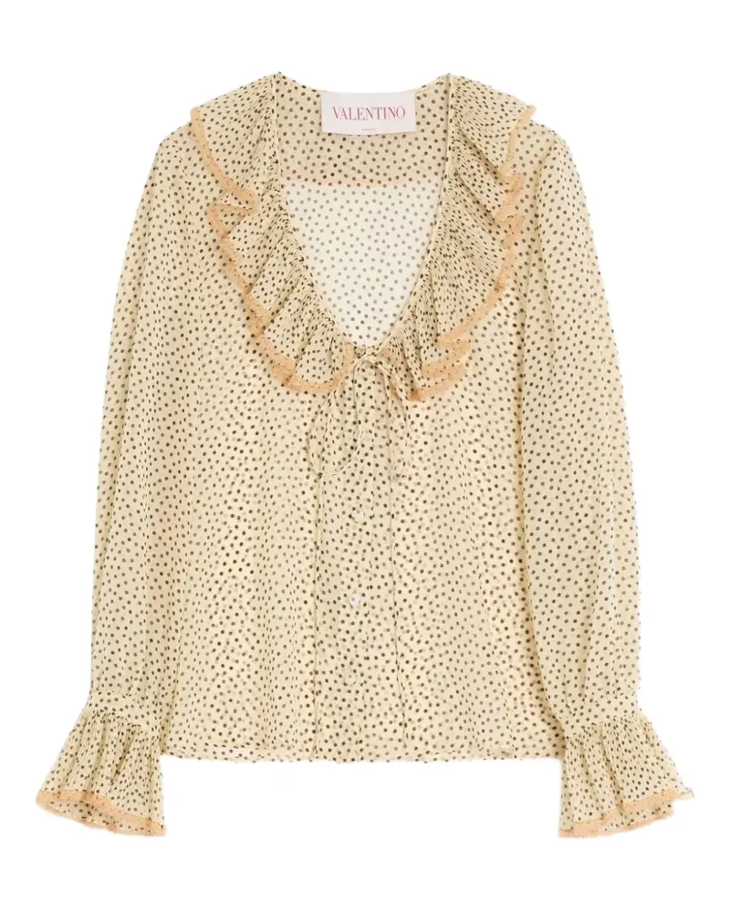 Valentino Garavani Georgette-Hemd mit Plusdepois-Print - Nude Nude