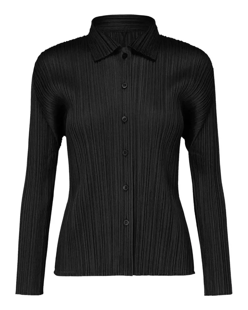 Issey Miyake Hemd mit Falten - Schwarz Schwarz