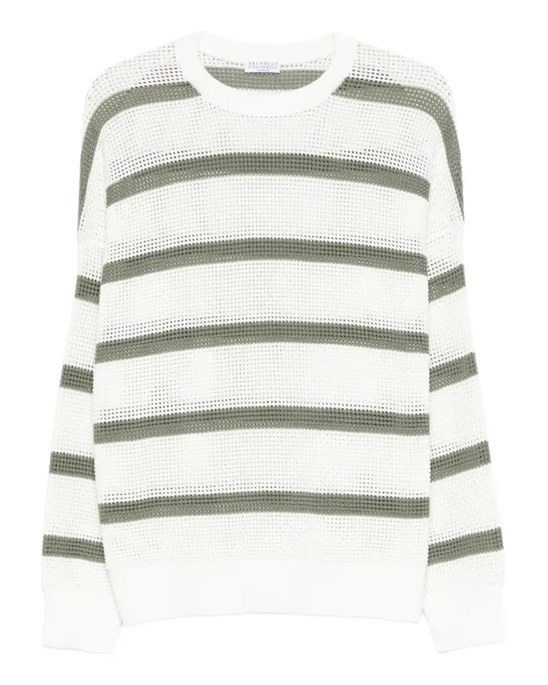 Brunello Cucinelli striped sweater - Weiß Weiß
